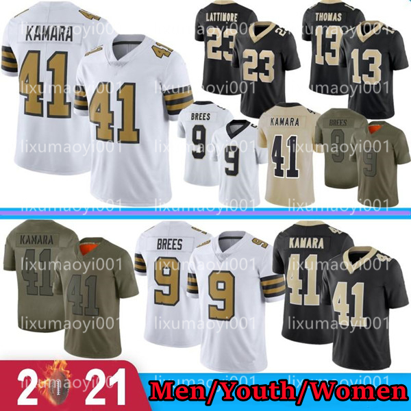 

Men Womens Youth football 9 Drew Brees 41 Alvin Kamara Thomas 7 Taysom Hill 23 Marshon Lattimore jersey, Black;red