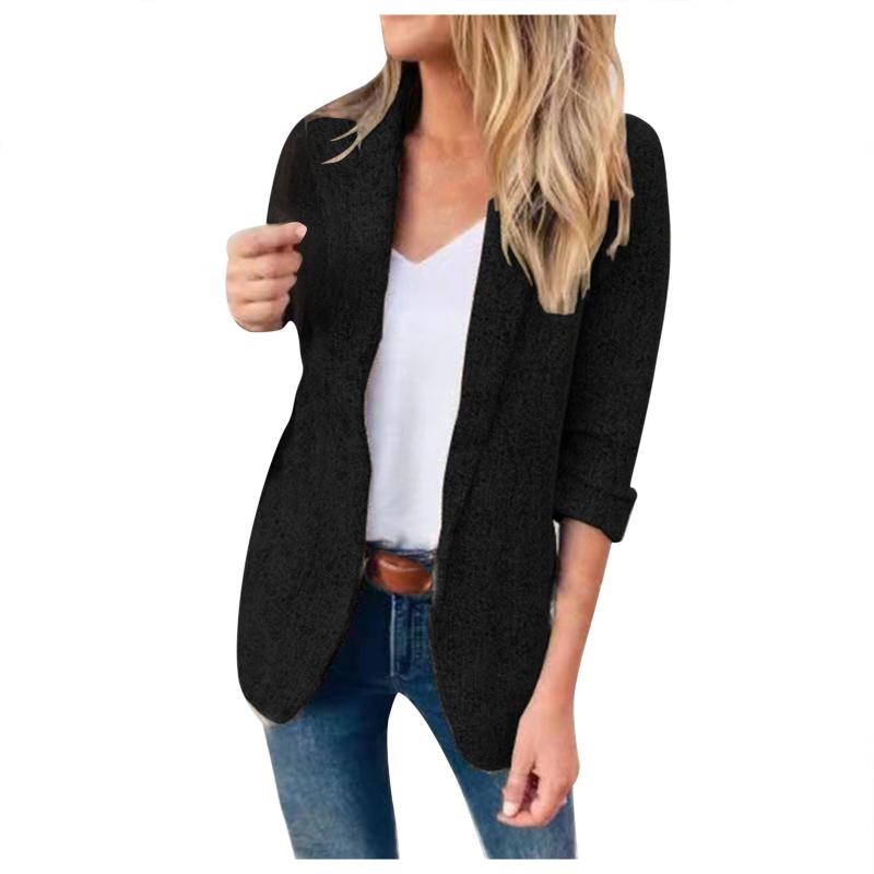 

Women's Jackets Ladies Top Office Casual Loose Wear Long Jacket Blouse Women Sleeve Coat, Black;brown
