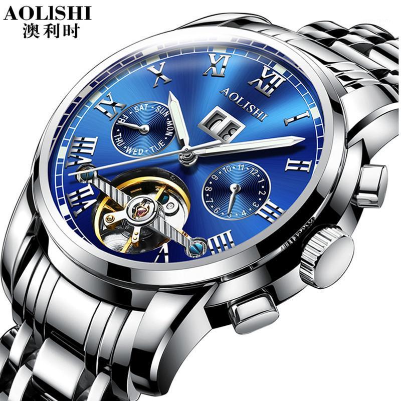 

Business Watch Men Automatic Luminous Clock Tourbillon Waterproof Mens Watches Mechanical Relogio Masculino Wristwatches, Color 12