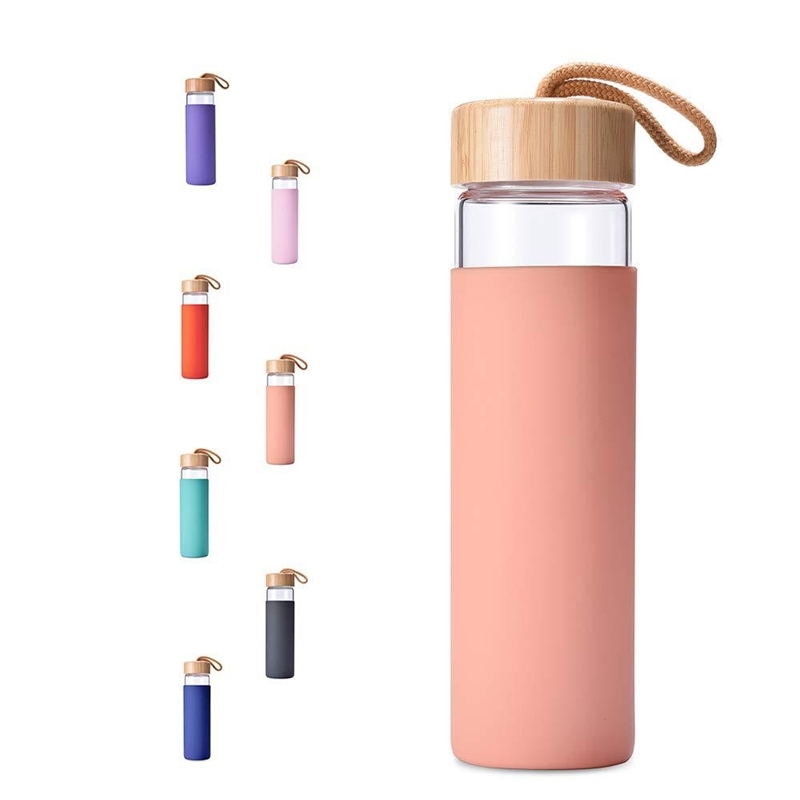 

Single layer glass with silicone and bamboo cover, White