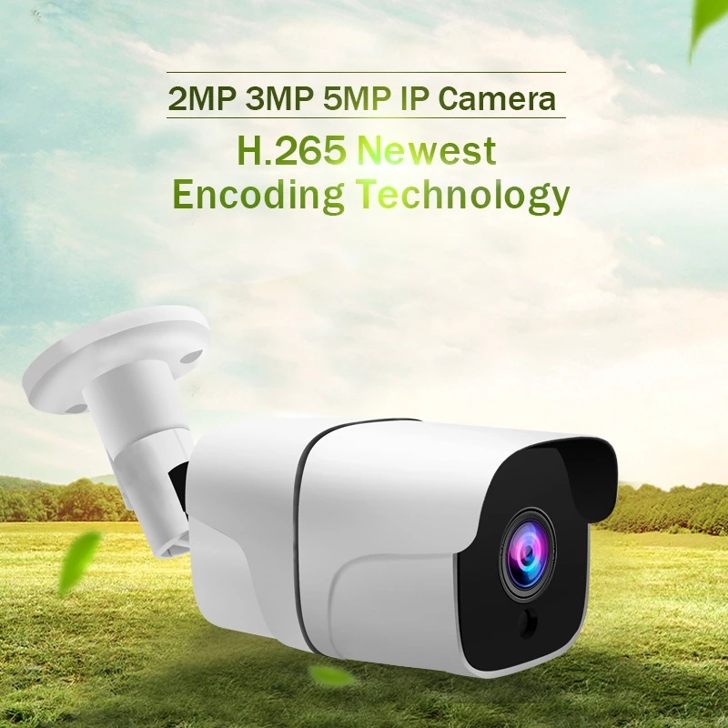 

H.265 POE IP Cam 2MP Bullet Camera Onvif Waterproof IP66 indoor Outdoor home security video surveillance Optional Audio 3MP 5MP