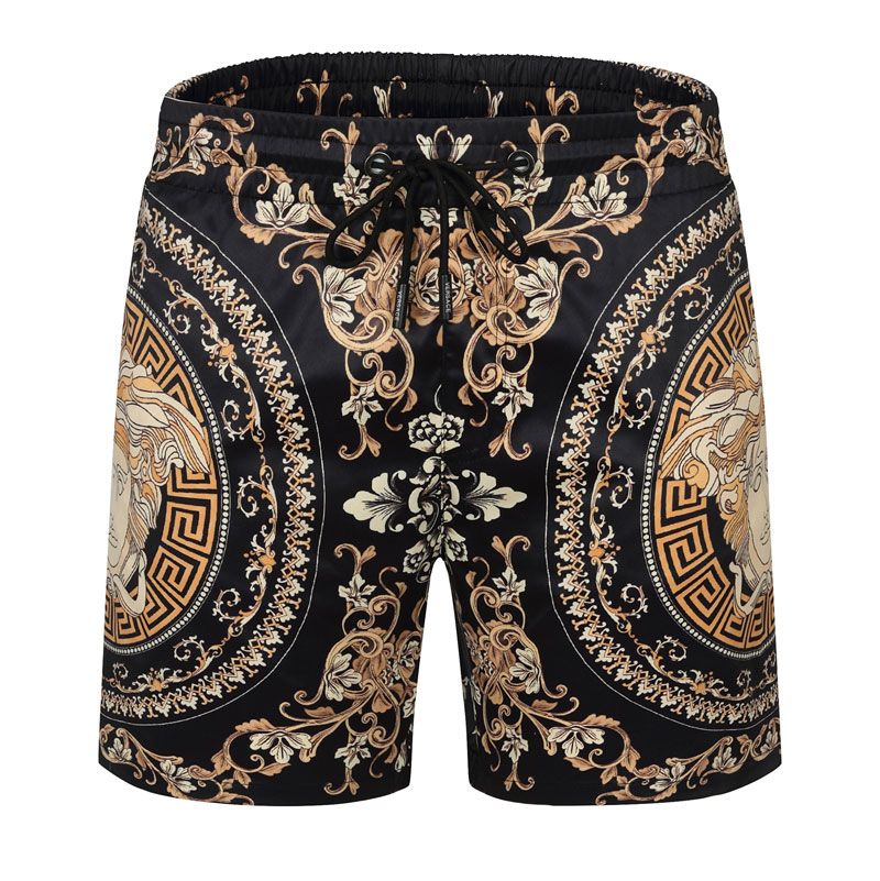 

A2021 Tide brand printing trend Hawaiian men's short beach couple loose five-point casual pants sports