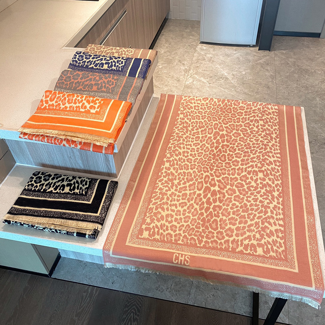 

Womens Scarf Fashion Designer Scarf Leopard Print Luxury Elegant Pocket Letter D Cashmere WoolScarfs Shawl Neck Wrap sapeee