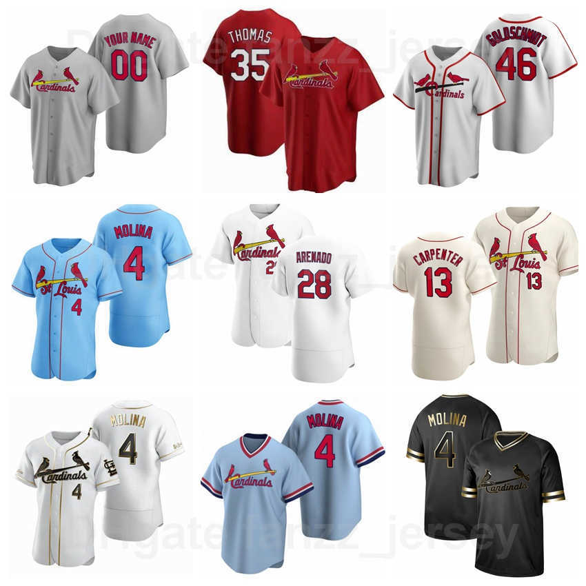 

Baseball 46 Paul Goldschmidt Jersey 4 Yadier Molina 28 Nolan Arenado 13 Matt Carpenter 35 Lane Thomas 26 Justin Williams 3 Dylan Carlson Flexbase Custom Name Number, Men cool base