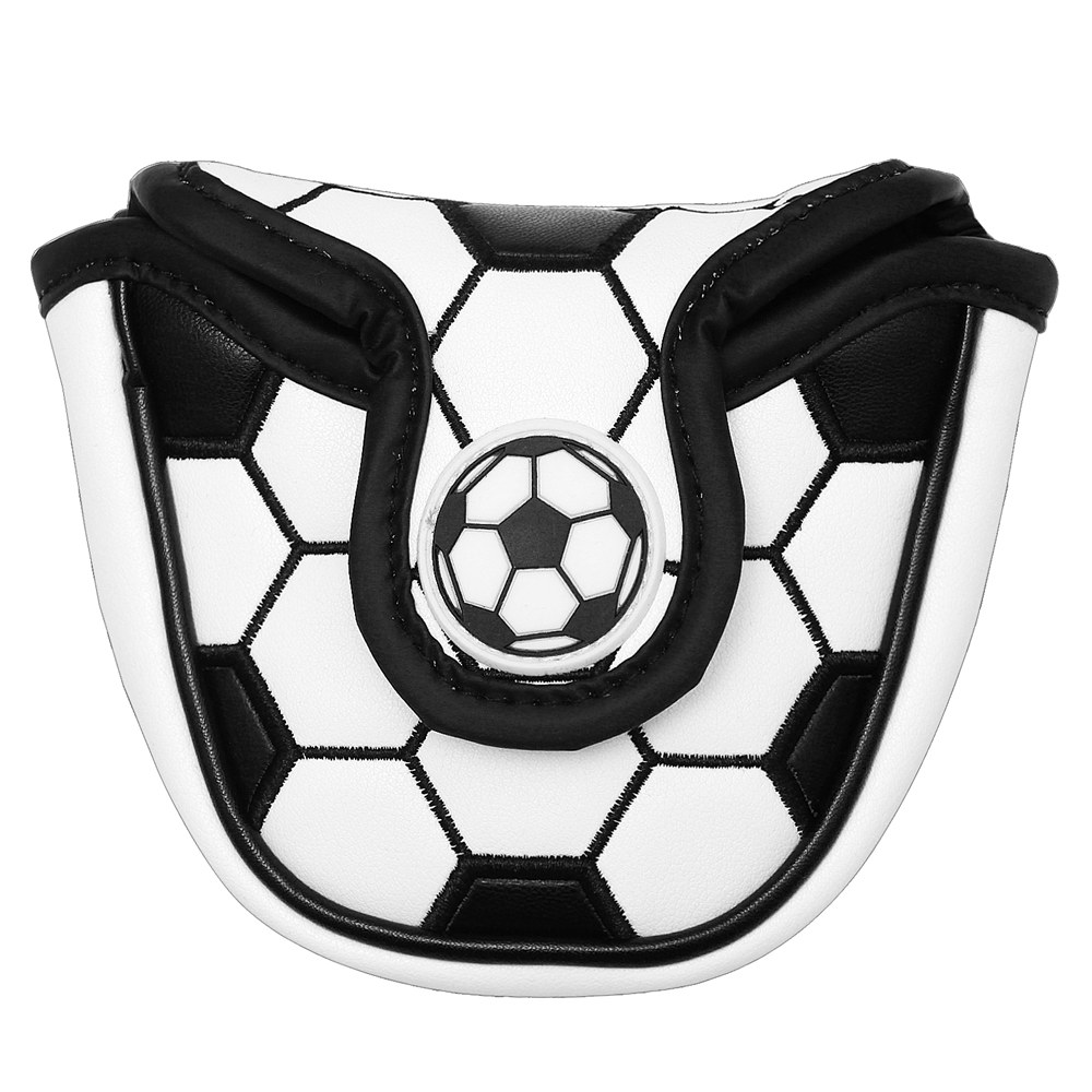 Football Design PU Leather Golf Club Headcover Mid Mallet Putter Covers-image-679124850