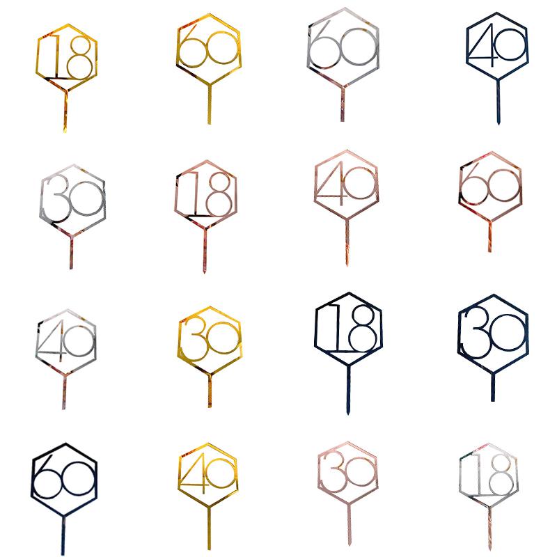 

Other Festive & Party Supplies Gold Number 18 21 30 40 50 60 Happy BIrthday Cake Topper Decorations Wedding Dessert Anniversary Cupcake Topp