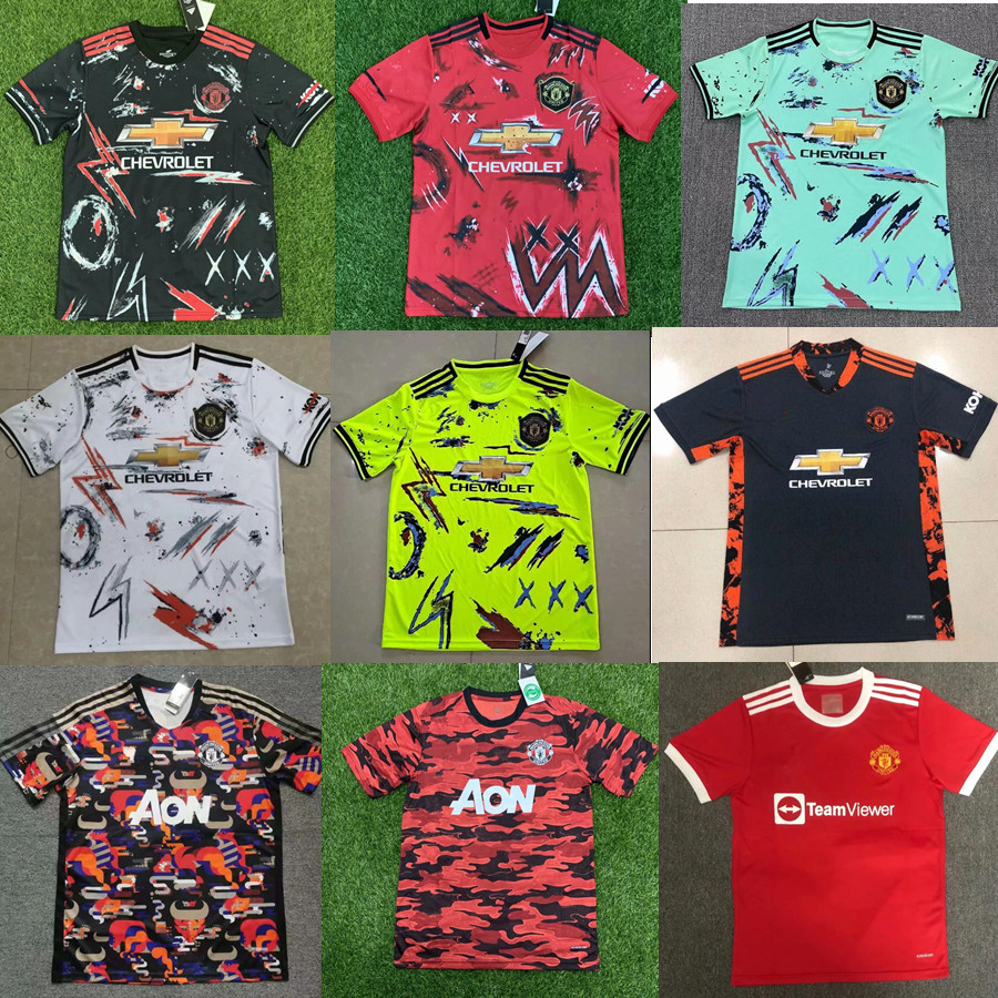 

Fans BRUNO FERNANDES Manchester 2021 2022 soccer jerseys UNITED CAVANI UTD POGBA RASHFORD football shirt 20 21 22 man HUMANRACE fourth training suit, Black;yellow