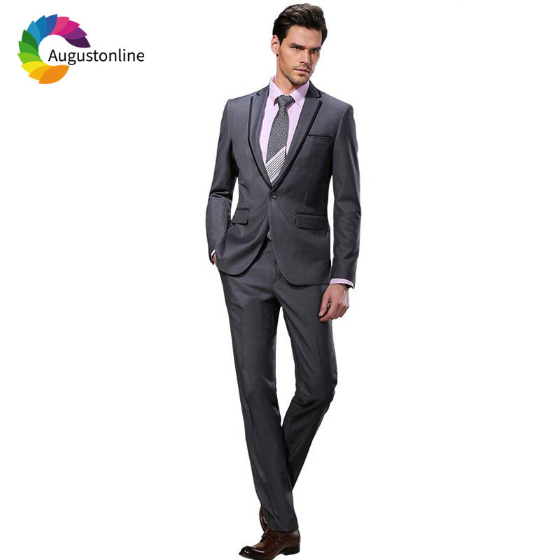 

Men' Suits & Blazers Vintage Custom Made Grey Men Suit Wedding Groomsmen Groom Tuxedo Slim Fit Best Man Blazer Jacket Pants 2Piec, Burgundy