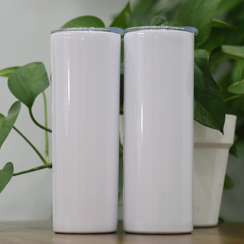 

20oz Sublimation straight Skinny Tumblers Blank white Slim Stainless steel Mugs 20 oz vacuum insulated double walled Keep cool Cups