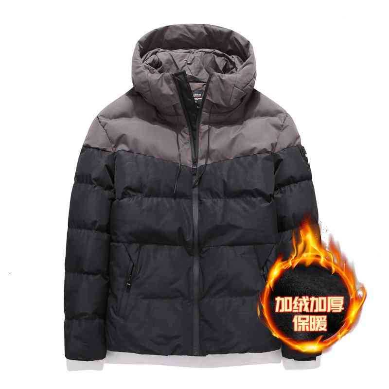 

Men's Down & Parkas Cotton-padded Winter Warm Coats Male Hooded Stitching Color Coat Men Outwears Thick Zipper Jackets Big Size  14ee# UAFV, 1# shoe box