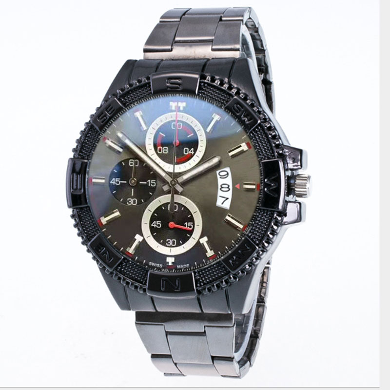 

Orologio di lusso Mens Sport Watch Quartz movement Chronograph Wristwatch montre de luxe High quality steel case metal Luxury Wristwatches for man, 013