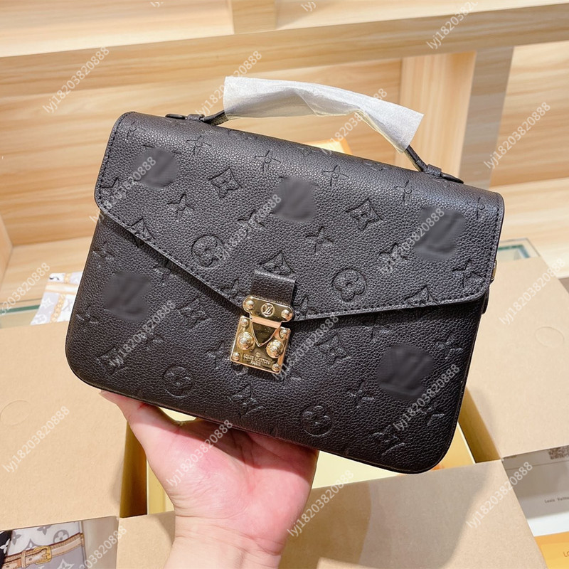 

High Quality Designers Shoulder Bags Women Handbag Oxidizing Leather POCHETTE Elegant Messenger Bag Luxury Crossbody Shopping Purses Tote, Yellow flowers
