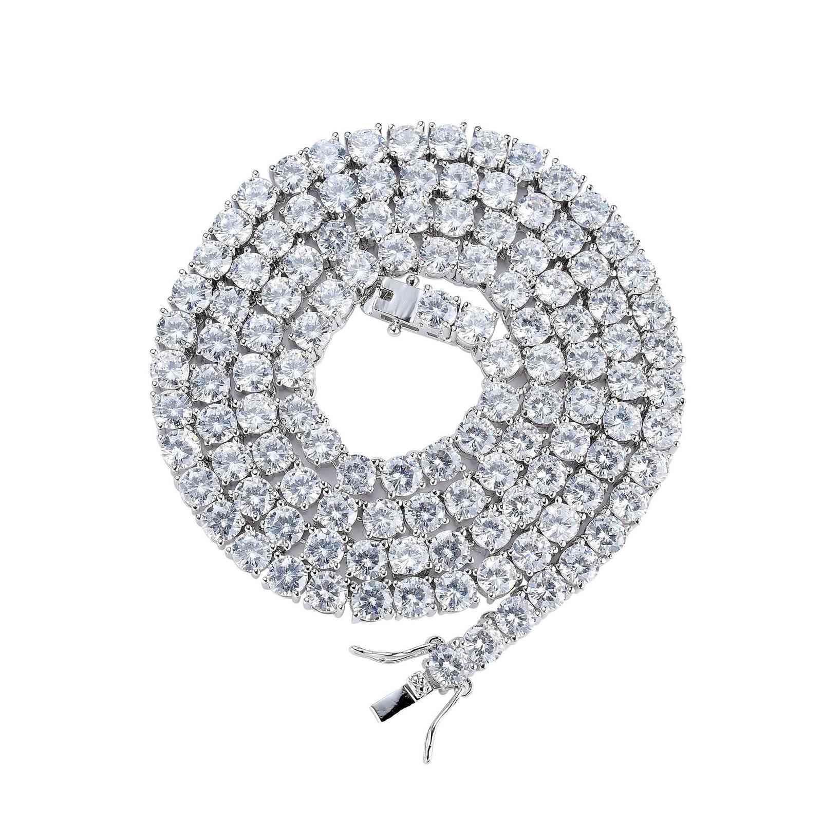 

New Fashion Hip Hop Jewelry Iced Out Bling AAA Zircon 1 Row Tennis Chain Necklace Men Gold Silver Charms Bracelets Halloween X0509