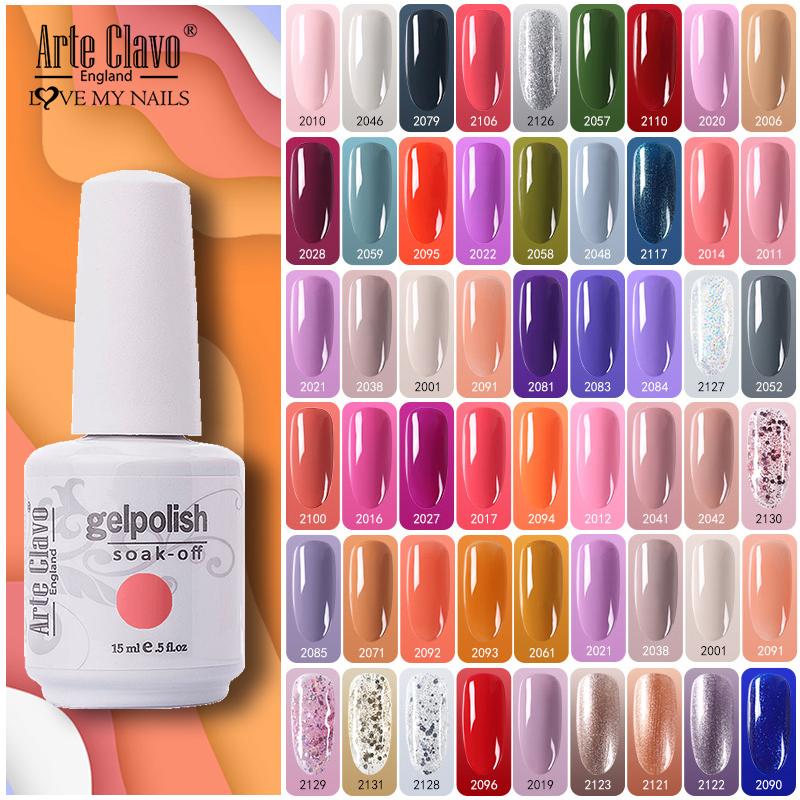 Nail Gel Arte Clavo 15ml Polish Primer UV LED Lacquer Nude Colors Series Natural Red Varnish Base Top Coat Soak Off-image-730082004