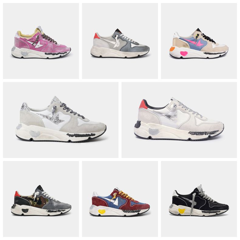 

top fashion High quality White pink colour Golden Sneakers Super Star Sequin Classic Do-old Dirty Shoe Goose Designer Man Women Casual Shoes