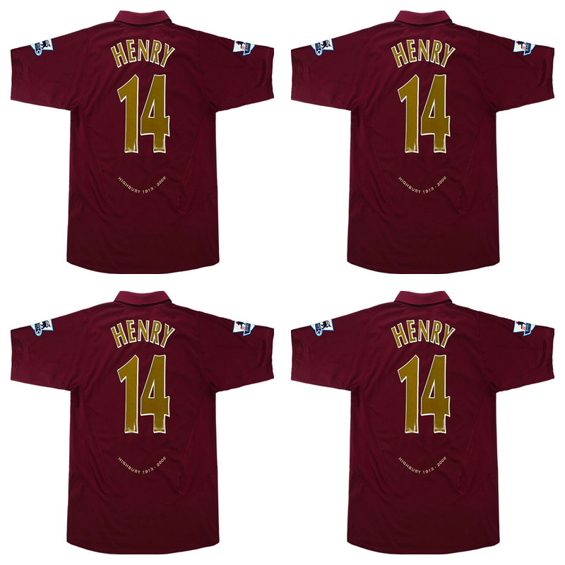 02-04 Arsen away HENRY Retro soccer jerseys 2002 2003 2004 2006 Uhmhf classic vintage Wright FABREGAS Ljungberg Vieira BERGKAMP football