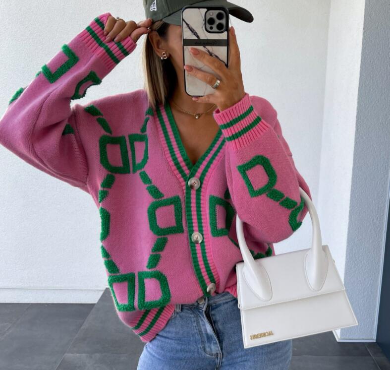 

Island Abdieso 2021 Vintage GGity Knitted Long Sleeve Cardigan Women Green Autumn Winter V Neck Casual Oversized Sweater Fashion Jumpers, 01