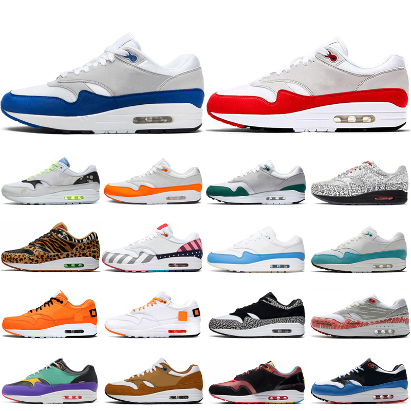 

2021 one running shoes 1 87 Anniversary Royal Daisy Pack Parra Atomic Teal University Blue Amsterdam Patch mens sneakers Athletic Zapatos Trainers