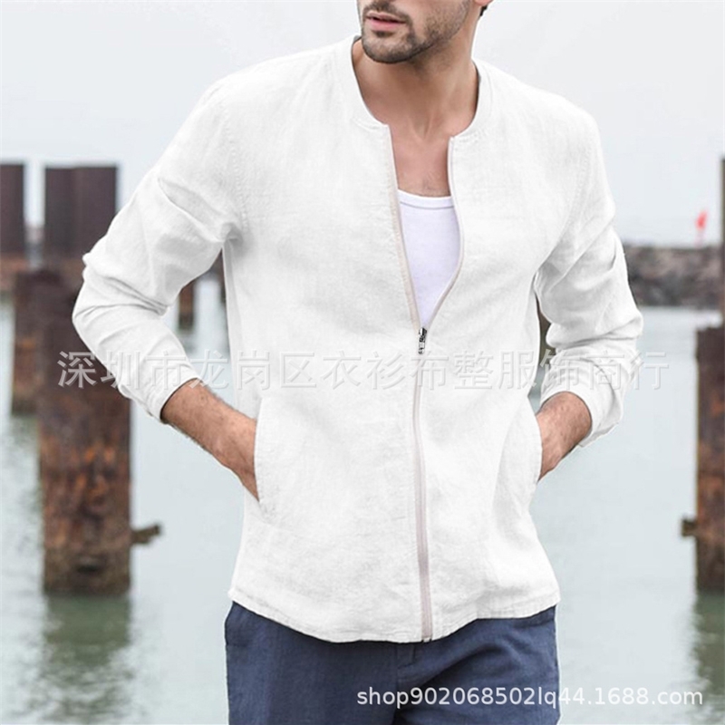 

2019 men' Linen coat, White