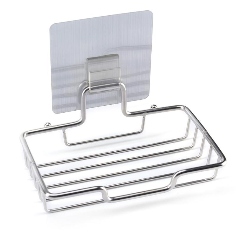 

Bathroom Shelves Est Soap Holder Shower Wall Mounted Stainless Steel Adhesive Dish For