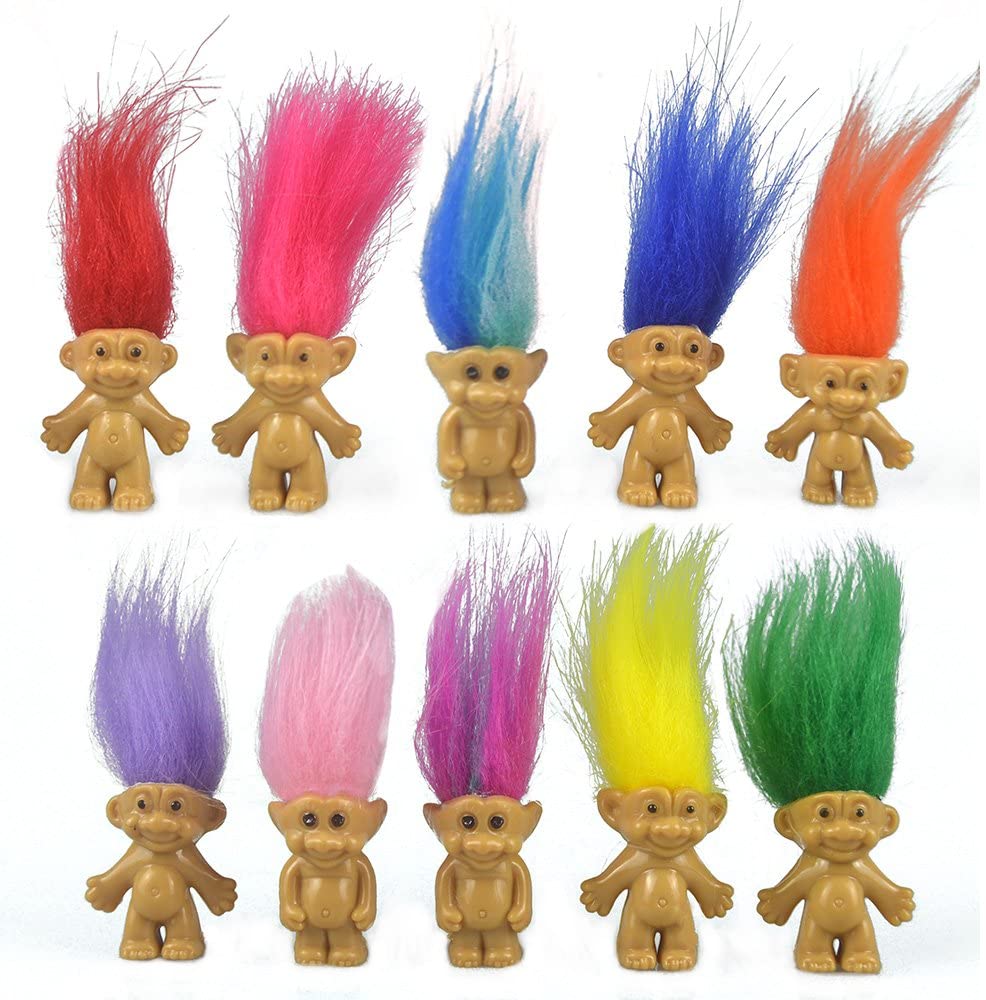 

Novelt toy Collection Mini Troll Dolls, PVC Vintage Trolls Lucky Doll Action Figures Cake Toppers Chromatic Adorable Cute Little Guys Collections, Multicolor