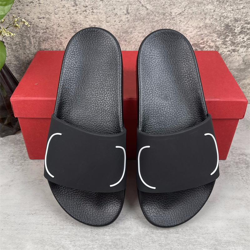

With Box] Top Quality Paris Fashion Slippers Men's Women's Summer Rubber Sandals Beach Slide ScuffsIndoor Shoes Size -46, H-12