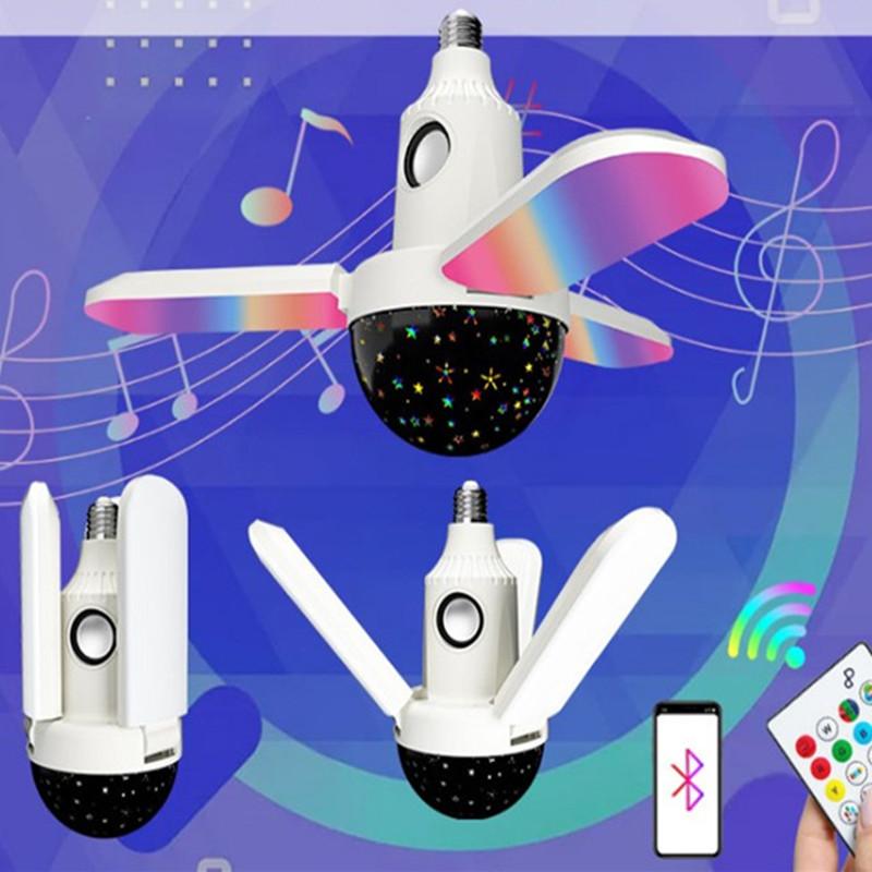 

Portable Speakers E27 Starry Sky Colorful Lights Mobile Phone Bluetooth Audio Folding Remote Control LED Lighting Wireless Music Player Spea