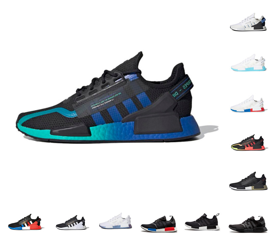 

Designer Nmd r1 v2 mens running shoes Dazzle Camo Core Black Grey Gradient Neon Aqua Tones Mexico City Munich Olive Oreo men women trainers