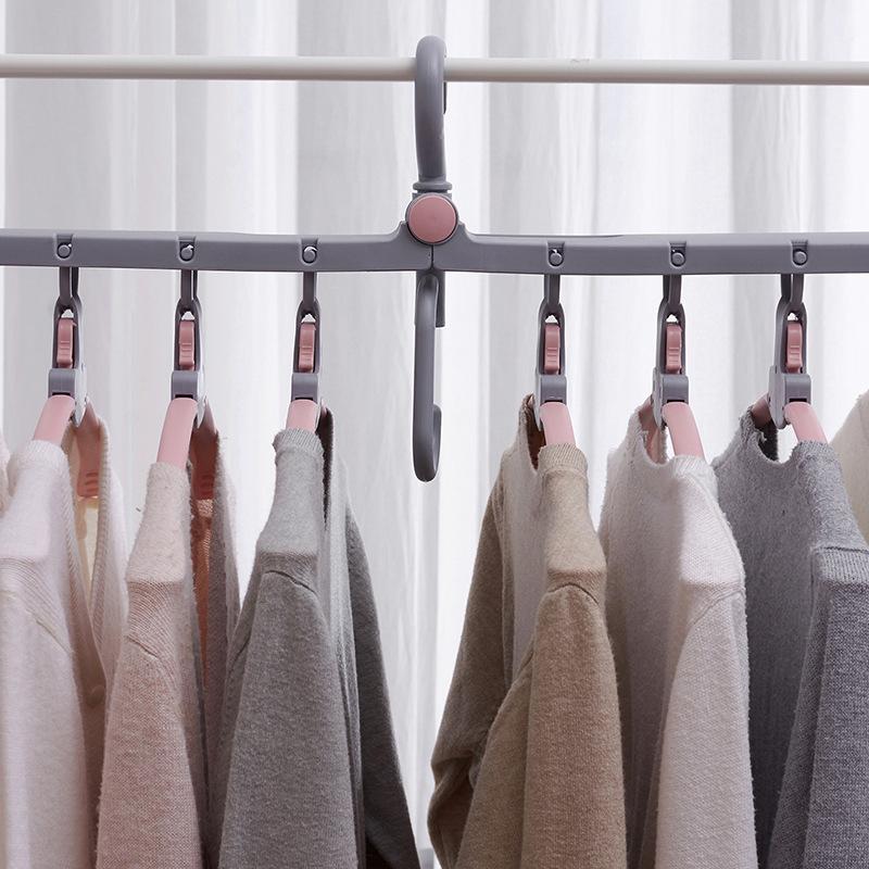 

Hangers & Racks Multifunctional Folding Clothes Hanger Rack Storage Artifact Multi-layer Shrink Indoor Drying Household Laundry