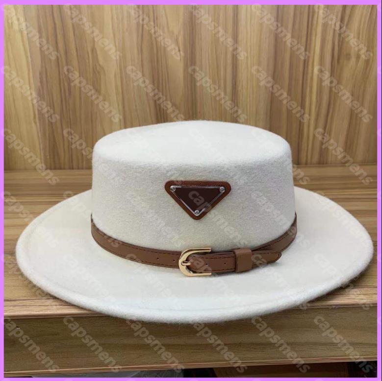 

New Soild Bucket Hat Women Fashion Wool Caps Hats Mens Formal Hat Fitted Triangle Baseball Cap Casquette Womens High Quality Hut D219035FF, Box