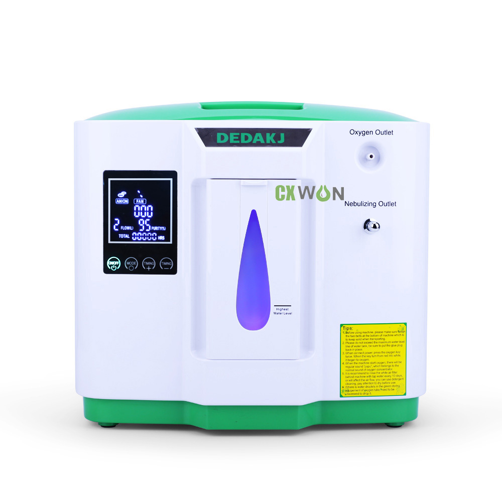 

DEDAKJ 2AW Portable Oxygen Concentrator Upgraded Atomization function 2-9L Household O2 Generator with remote controller Air Purifier CE Approved