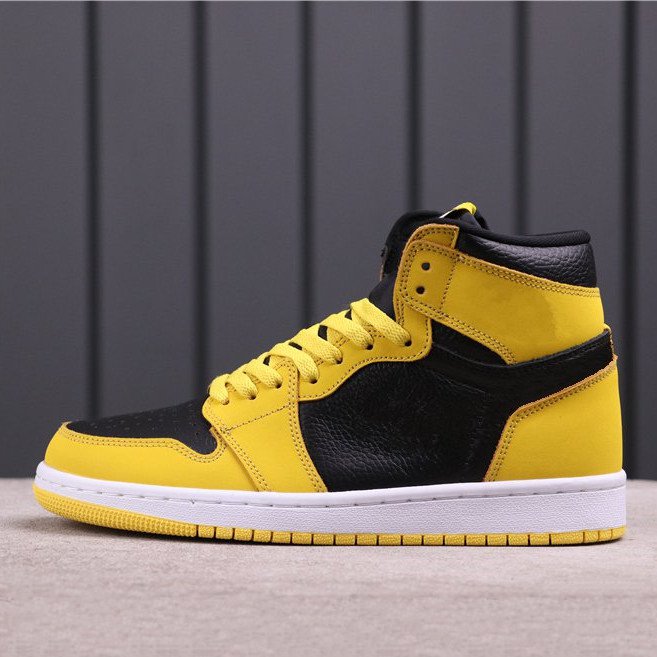 

Pollen Women Sports Shoes Black Yellow Womens Mens Basketball shoe 1 High OG Outdoor Trainers, Customize