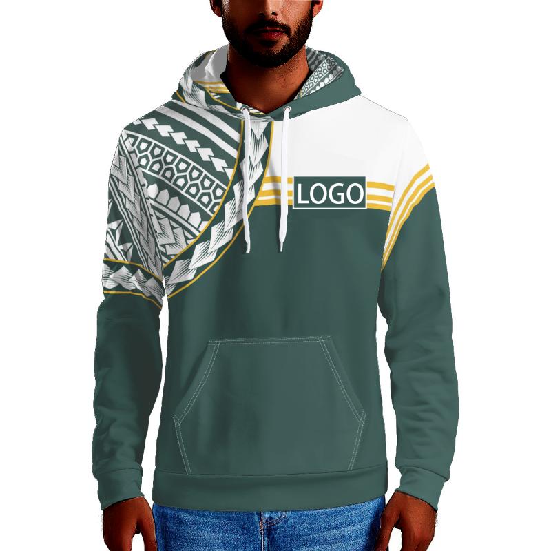 

Men's Hoodies & Sweatshirts Clothing Autumn Winter Pullovers Long Sleeve PolynesianTribe Logo Printing With Name And Number For Boys, Black
