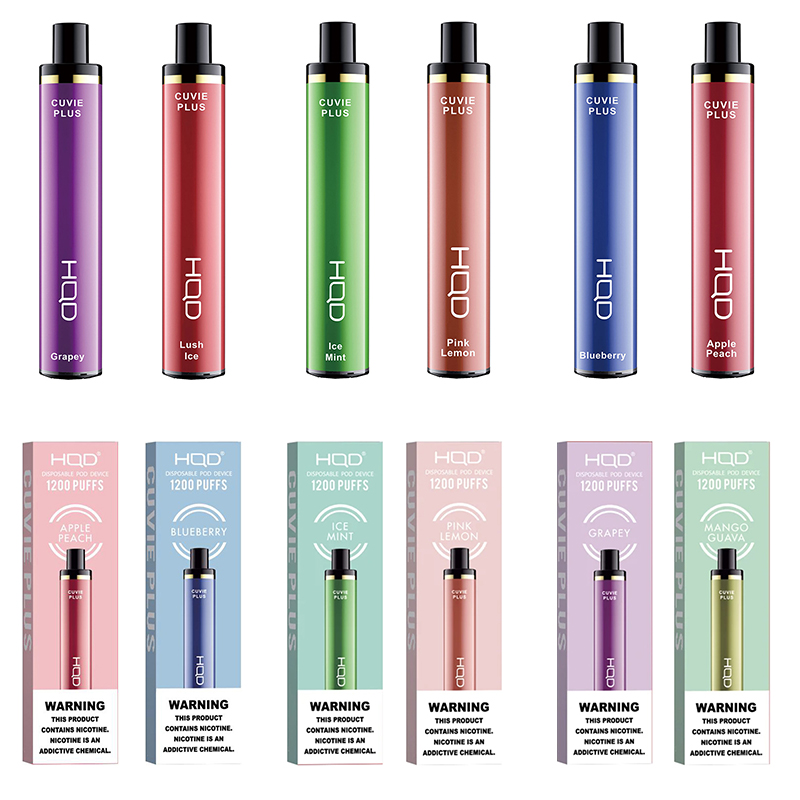 

HotSale Australia HQD Cuvie Plus 1200 Puffs Disposable Vape Pen E Cigarettes Pods Starter Kits 950mAh Battery 5.0ml Cartridge