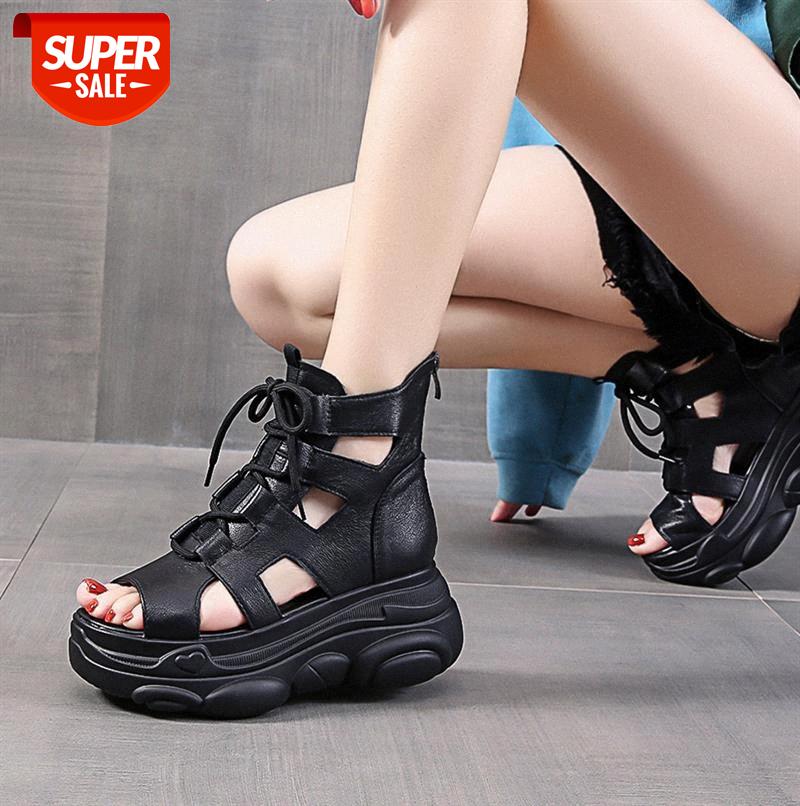 

women's platform sandals fashion casual black sports high-top Roman #kT5q