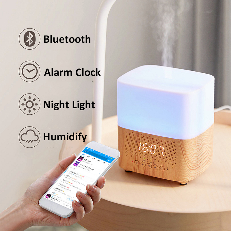 

Aromatherapy Diffuser with Electric Bluetooth 300ml Clock Diffuser Aroma Essential Oil Diffuser Watch Humidifier for House Home