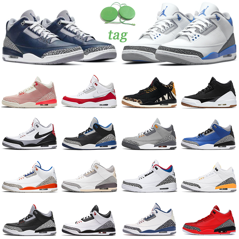 

Air Jordan Retro 3 3s Men Basketball Shoes Racer Blue Court Purple UNC White Black Cat Midnight Navy Ma Maniere Mens Sports Sneakers Trainers Size 7-13, 3s animal instinct 2.0