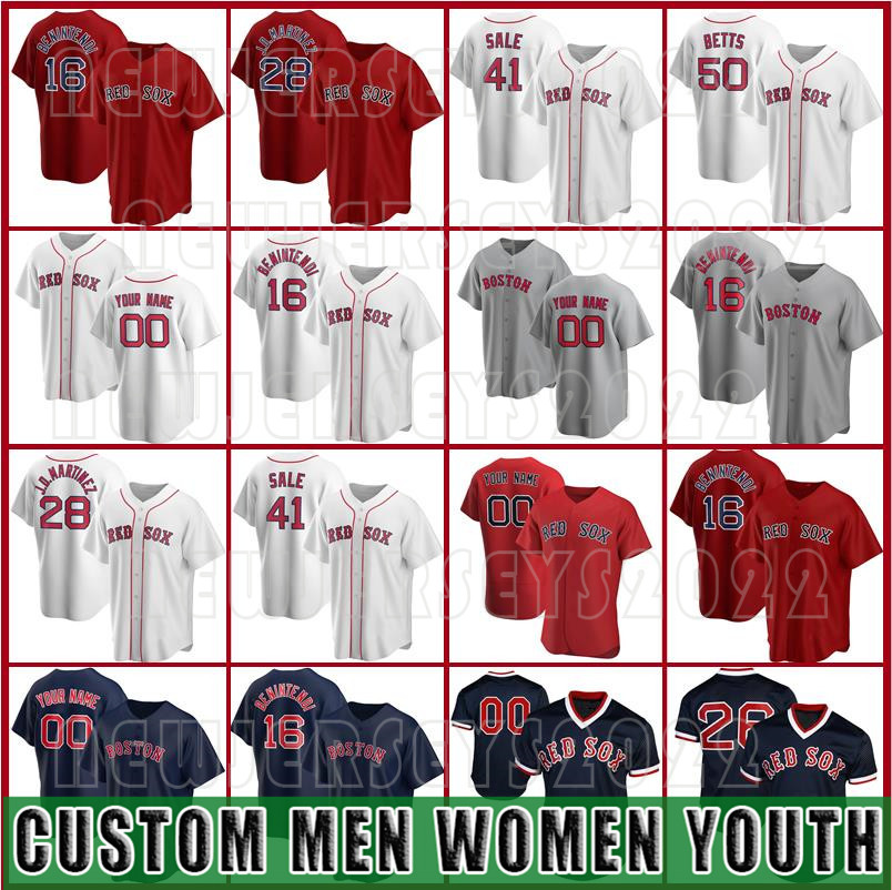 

16 Andrew Benintendi Custom Red Jersey 28 JD Martinez Baseball Sox 9 Ted Williams 26 Wade Boggs 50 Mookie Betts 34 David Ortiz Boston, Custom new cool base(hongwa)