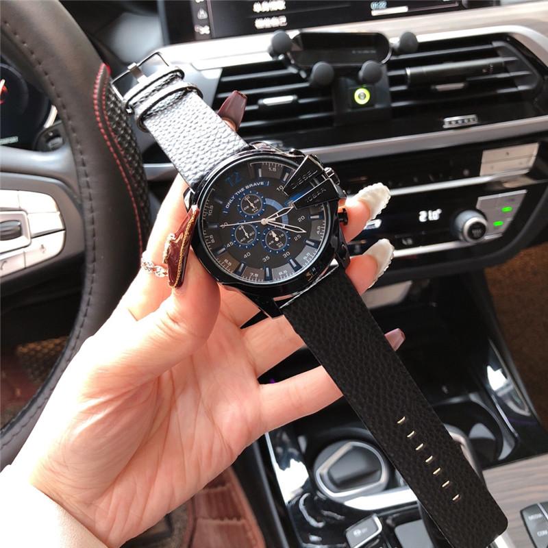 Wristwatches Luxury DZ Watch Mens Sports Multifunction Six-Hand Big Dial Waterproof Digital Business Leather Watches Red Male WristWatch Hou-image-709852249