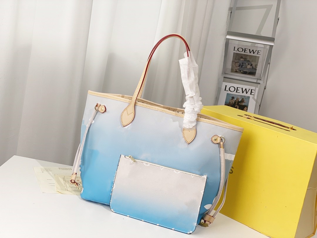 

2pcs/set high qulity classic womens Totes handbags flower ladies composite tote genuine leather clutch shoulder bags M41178, Invoices are not sold separately