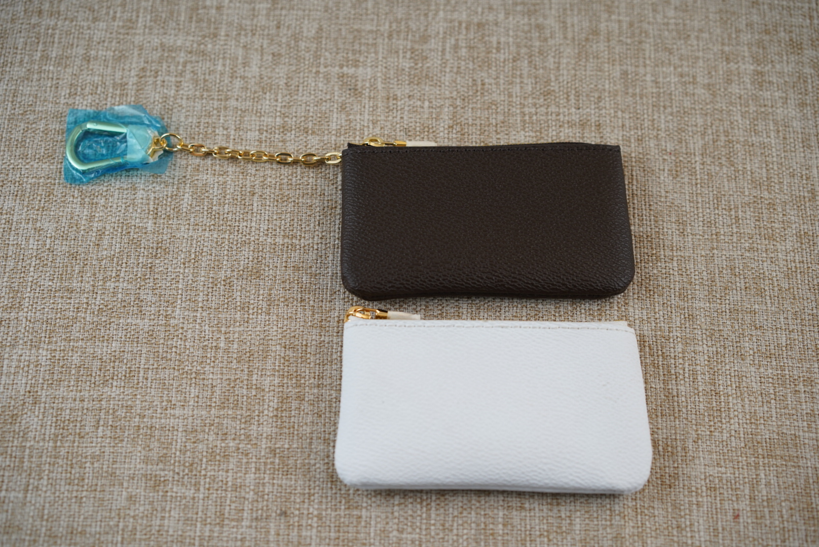 

2021 purse KEY POUCH POCHETTE CLES Designer Womens Mens Ring Credit Card Holder Coin Luxury Wallet Bag Charm Brown Canvas wallets handbag leather with BOX, White checkerboard grid