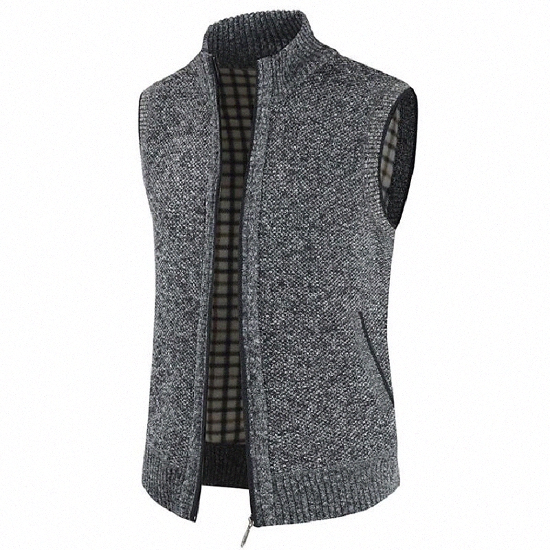 Men's Unisex Vest Sweater Vintage Style Retro Solid Colored Vintage Style Sweaters Sleeveless Sweater Cardigans Stand Collar Fall Spring Blu