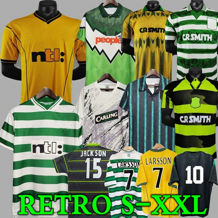 

Retro LARSSON Celtic soccer jerseys Classic 89 94 95 96 97 98 01 02 05 06 DALGLISH JACKSON MORAVCIK NAKAMURA ancient football shirts, 95/97 home