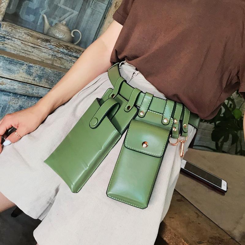 

Waist Bags Fashion Pack Small Women Belt Bag PU Leather Portable Ladies Purses Summer Phone Crossbody Messenger, Black