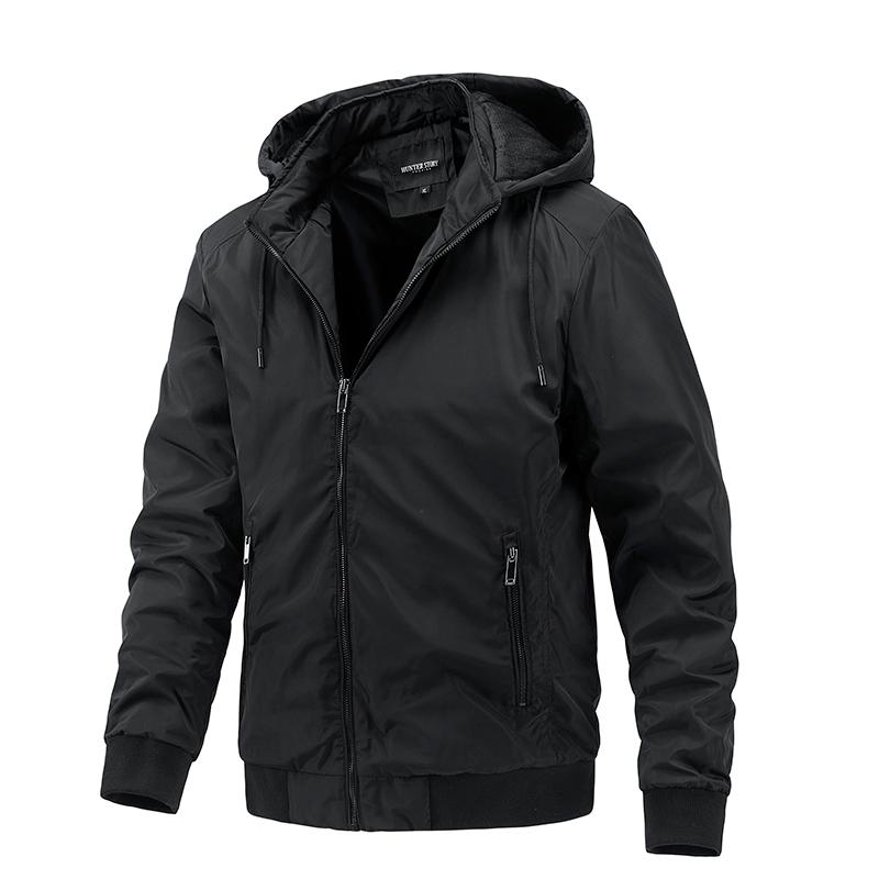 

Hunting Jackets Men's Windbreaker Outdoor Detachable Hooded 100%Polyester Autumn Winter Stand Collar Zipper Thermal Clothes Black, Camo;black