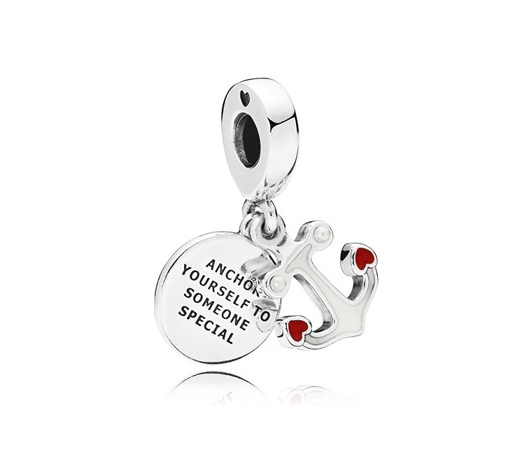 

20pcs Silver Charm Bead Anchor Enamel Dangle Charms European Beads Fit Pandora 925 Sterling Silver Bracelet Charms Jewelry DIY Making Women