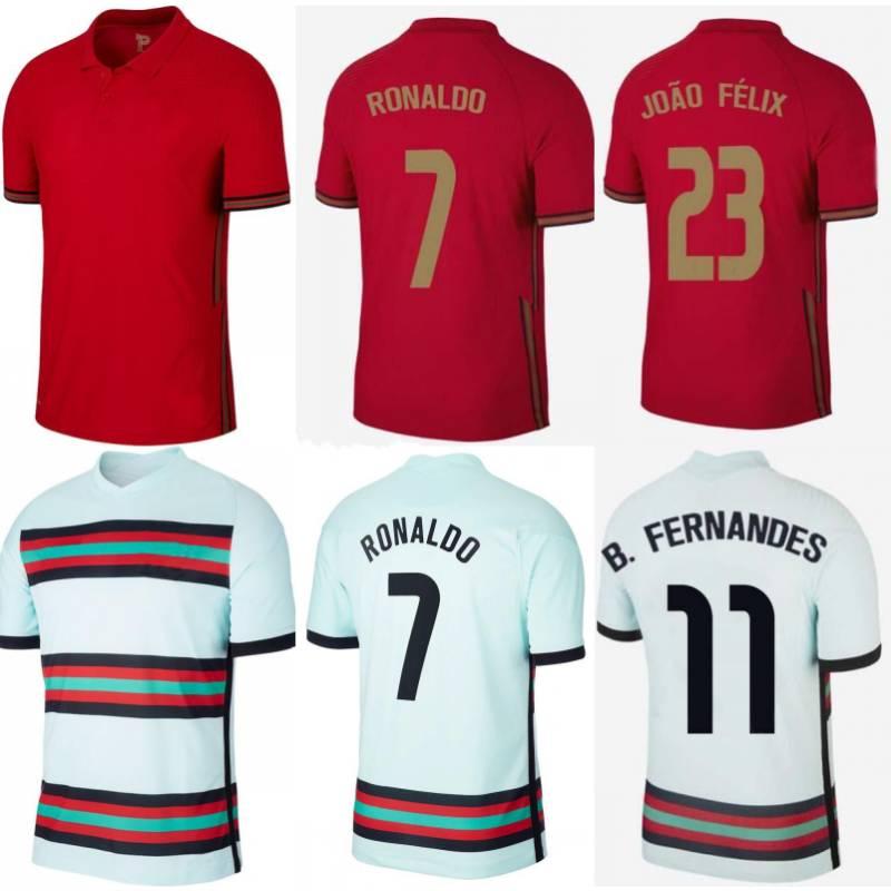 

20 21 soccer jerseys JOAO FELIX B.FERNANDES CANCELO RUBEN RONALDO 2021 away white national team Men + Kids kit football shirt, Black