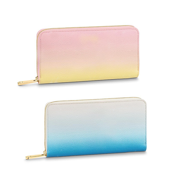 

M80361 Top quality By The Pool ZIPPY WALLET gradient color Genuine Leather Credit card bag Fashion pures, Customize