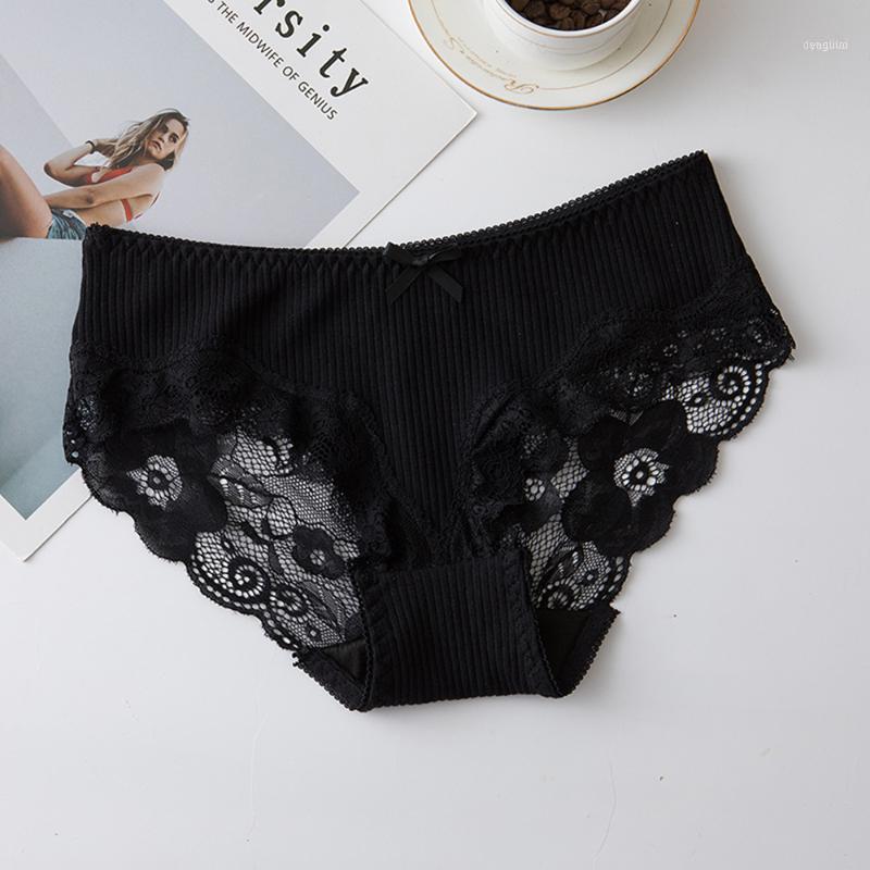 

Sweet And Lovely Pure Cotton Lace Sexy Low-rise Underwear Women's Bowknot Japanese Seamless Briefs1, White