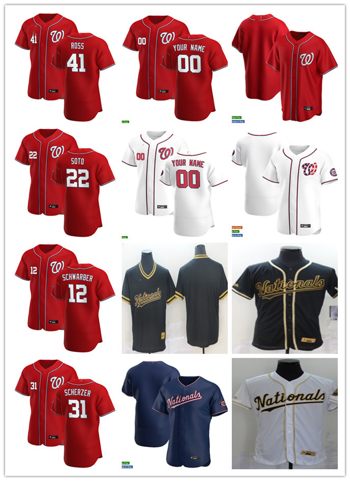 

Men Women Youth Washington Nationals 41 Joe Ross 31 Max Scherzer 12 Kyle Schwarber 22 Juan Soto Custom Baseball Jersey Blank red, Blue;black